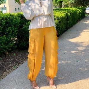 Zara Silk Cargo Pants